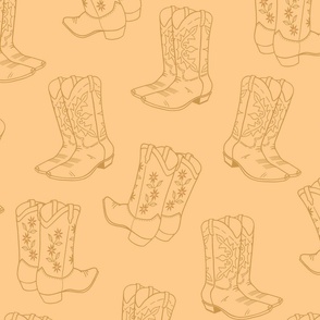 Cowboy boots outline (peach, large)
