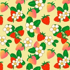 Strawberry Flowers - yellow