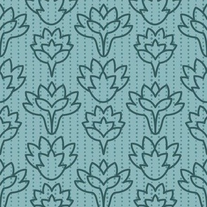 Teal Tranquility: Green Succulent Elegance Small