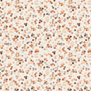 Watercolor dots Winter holiday neutral Snow Rust Brown Ecru Small 