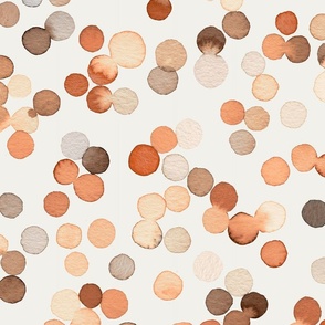 Watercolor dots - Modern dots - Rust Brown - Jumbo Large - MetallicWallpaperModern Wallpaper