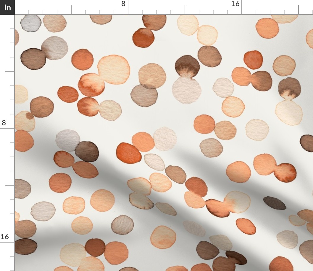 Watercolor dots - Modern dots - Rust Brown - Jumbo Large - MetallicWallpaperModern Wallpaper