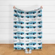 Cut and sew race car 8 turquoise
