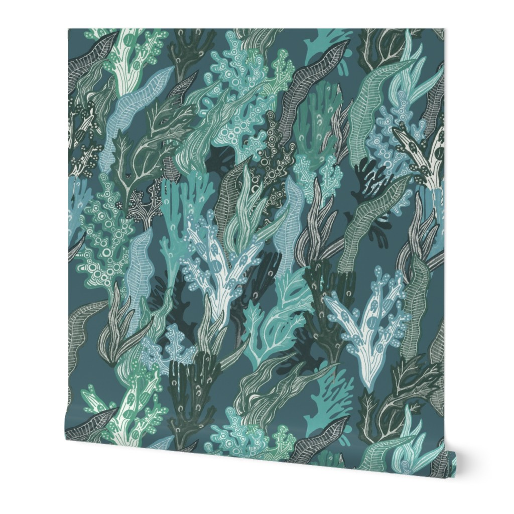 Abstract Seaweed - Dark Blue