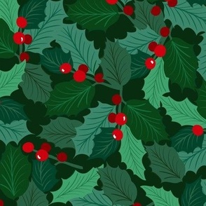 holly leafs green and red