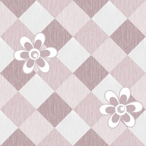 Light beige retro rhombus pattern with flowers