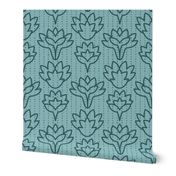 Teal Tranquility: Green Succulent Elegance Large