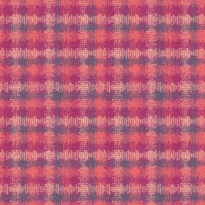493 - Mini small scale papercut organic wonky shapes in coral blush, hot pink, grey and off white tartan plaid setting for children/kids apparel, scrunchies, hair ties, nursery décor and accessories, patchwork quilting, 