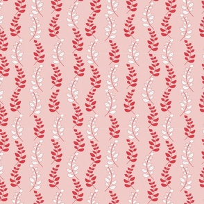 Red and White Leaves Pattern