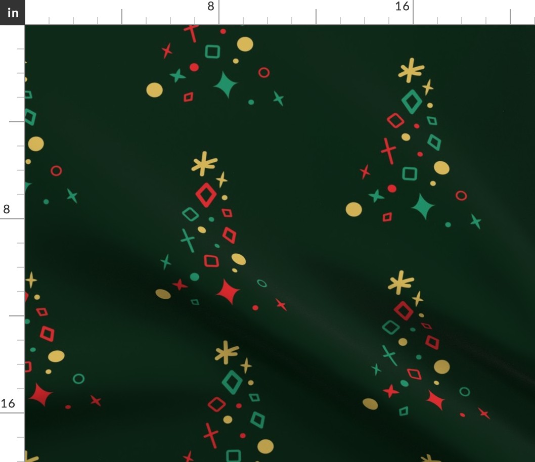 Oversized Starry Christmas Tree Pattern 1 - Evergreen