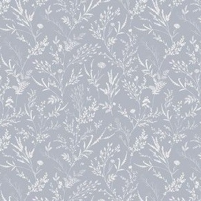 Trailing Floral in pale grey blue - Arts and Crafts Style - Medium scale