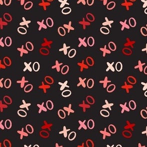 Valentine's Day XO hugs kisses, red, pink black 