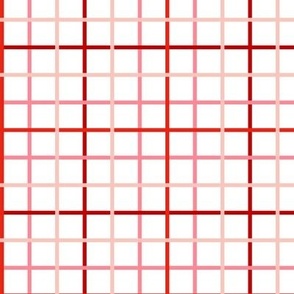  Reds, pinks, white grid  4x4
