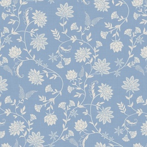 flowering vines - light blue - small