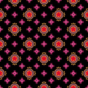 pink and purple geometric motifs 