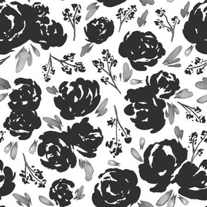 Medium - Sweet Black Roses - White