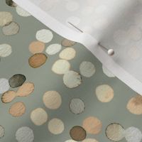 Winter holiday neutral Snow Watercolor dots Sage Green Small Dining