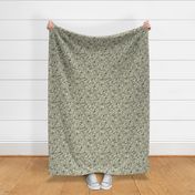 Winter holiday neutral Snow Watercolor dots Sage Green Small Dining