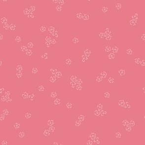 Ditsy Flower Scatter Pattern in Bold Pink.