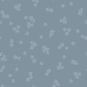Ditsy Flower Scatter Pattern in Dusty Grey Blue