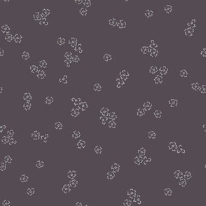 Ditsy Flower Scatter Pattern in Warm Charcoal Grey