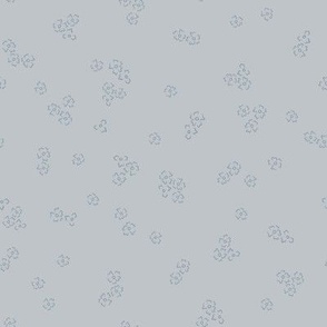 Ditsy Flower Scatter Pattern in Dusty Grey Blue