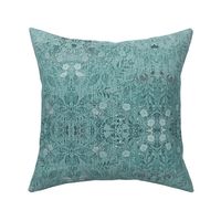 damask- teal faux foil