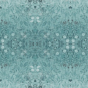 damask- teal faux foil