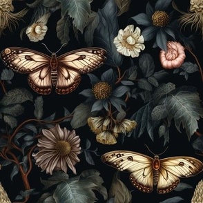 moths in the flowers
