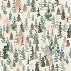 Woodland Forest / Treescape / Watercolor 