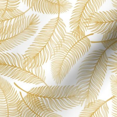 Golden Tropical Palm Tree Leaves