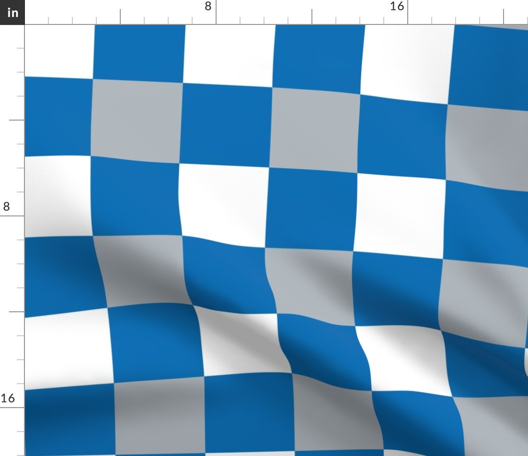 Large Scale Team Spirit Football Checkerboard in Detroit Lions Blue and Silver