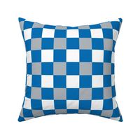 Medium Scale Team Spirit Football Checkerboard in Detroit Lions Blue and Silver Grey