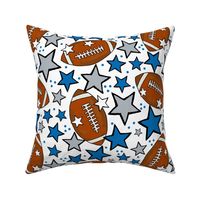 Large Scale Team Spirit Footballs and Stars in Detroit Lions Blue and Silver Grey
