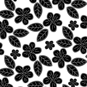 Hawaiian Holiday Duotone - Black on White