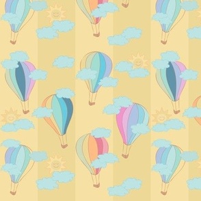 SMALL-Baby Neutral Hot Air Balloons-1.5" Stripe