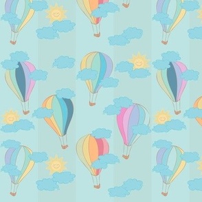 SMALL-Baby Boy Hot Air Balloons-1.5" Stripe