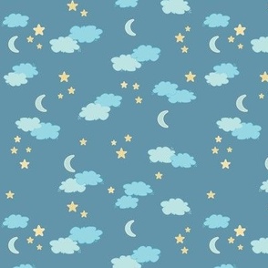 SMALL-Baby Boy Night Sky on Dusty Blue