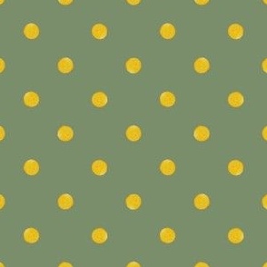 Gold Polka Dot Green - Meowy Christmas - Angelina Maria Designs