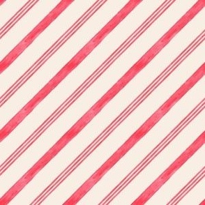 Watercolor Candy Cane Stripe Cream - Meowy Christmas - Angelina Maria Designs