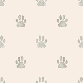 Watercolor Cat Paw Prints Cream - Meowy Christmas - Angelina Maria Designs