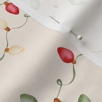 Watercolor Christmas Lights Cream - Meowy Christmas - Angelina Maria Designs
