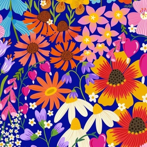 Bright Floral Fabric, Wallpaper and Home Decor