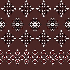 Ajrakh inspired pattern in red/black and white 