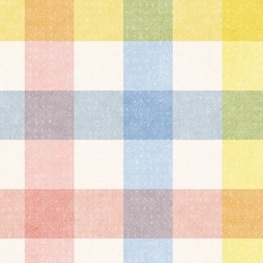 Easter Check (Xlarge) - textured checkerboard in Spring pastels