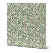 Pastel Tranquil Whispering Leaves with Blush and Sage Small Print