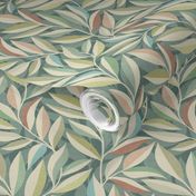 Pastel Tranquil Whispering Leaves with Blush and Sage Small Print