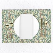 Pastel Tranquil Whispering Leaves with Blush and Sage Small Print