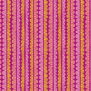 Scalloped Stripes Vertical - Magenta - Small