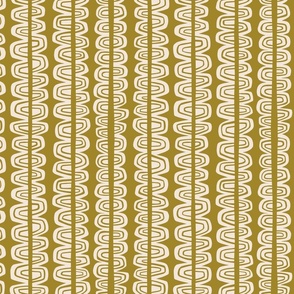 Scalloped Stripes Vertical - Golden Olive - Medium